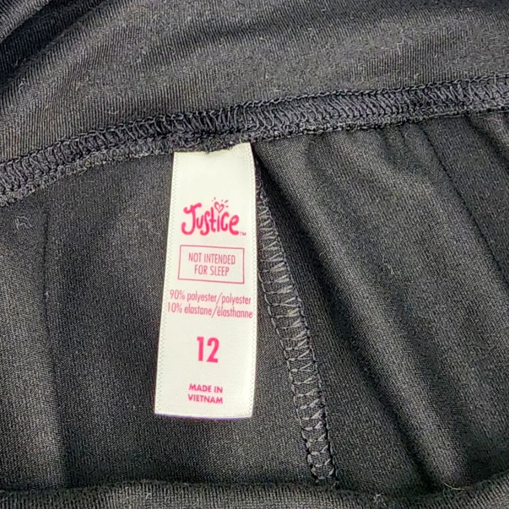 Justice Girls Black Leggins Size 12